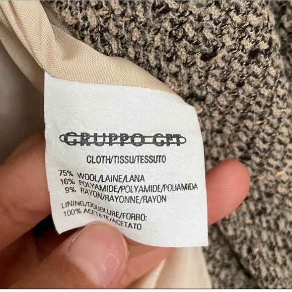 Emanuel Ungaro Wool Tweed Jacket Tan Size 8 - Picture 6 of 6